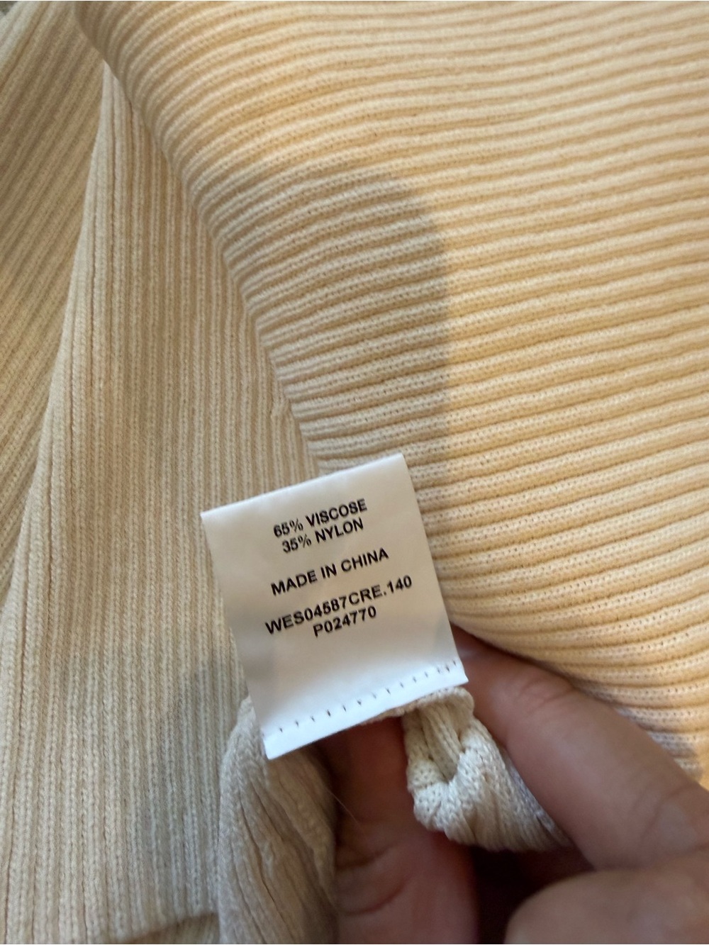 DISSH Cream Ribbed Square-Neck Tank - Picture 4 of 4
